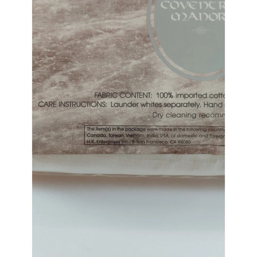 Coventry Manor Twin Comforter Cover 100% Cotton Cream Lace Button Closure 68x86